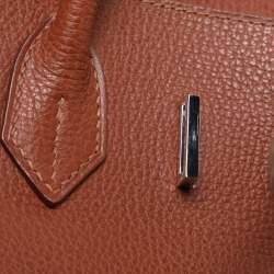 Pre Owned Hermes Noisette Evercolor Leather  Palladium Hardware Birkin 30 Bag