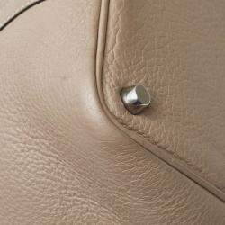 Pre Owned Hermes Picotin 18 Etoupe Grey Taurillon Clemence Handbag