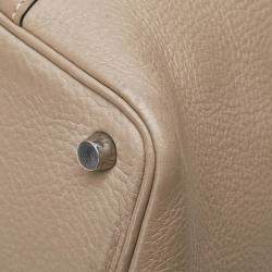 Pre Owned Hermes Picotin 18 Etoupe Grey Taurillon Clemence Handbag