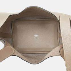 Pre Owned Hermes Picotin 18 Etoupe Grey Taurillon Clemence Handbag