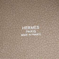 Pre Owned Hermes Picotin 18 Etoupe Grey Taurillon Clemence Handbag
