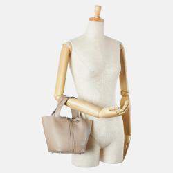 Pre Owned Hermes Picotin 18 Etoupe Grey Taurillon Clemence Handbag