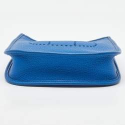 Pre Owned Hermès Bleu France Taurillon Clemence Leather Evelyne TPM Bag