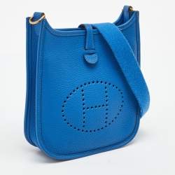 Pre Owned Hermès Bleu France Taurillon Clemence Leather Evelyne TPM Bag