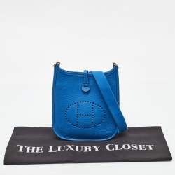 Pre Owned Hermès Bleu France Taurillon Clemence Leather Evelyne TPM Bag