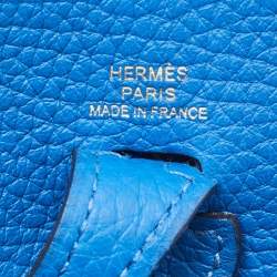 Pre Owned Hermès Bleu France Taurillon Clemence Leather Evelyne TPM Bag
