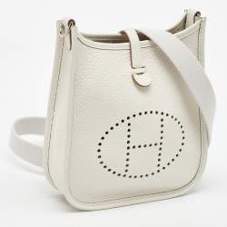 Pre Owned Hermès Gris Pale Taurillon Clemence Leather Evelyne TPM Bag