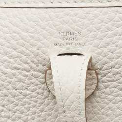 Pre Owned Hermès Gris Pale Taurillon Clemence Leather Evelyne TPM Bag
