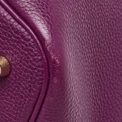 Pre Owned Hermes Anemone Taurillon Maurice Leather Gold Finish Picotin Lock 22 Bag