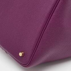 Pre Owned Hermes Anemone Taurillon Maurice Leather Gold Finish Picotin Lock 22 Bag