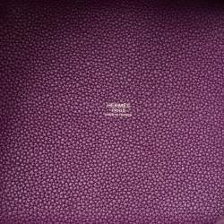 Pre Owned Hermes Anemone Taurillon Maurice Leather Gold Finish Picotin Lock 22 Bag