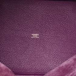 Pre Owned Hermes Anemone Taurillon Maurice Leather Gold Finish Picotin Lock 22 Bag