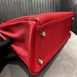 Pre Owned Hermes Kelly 28 Red Togo Leather Handbag