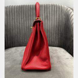 Pre Owned Hermes Kelly 28 Red Togo Leather Handbag