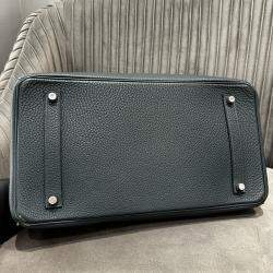 Pre Owned Hermes Birkin 35 Pine Green Togo Leather Handbag