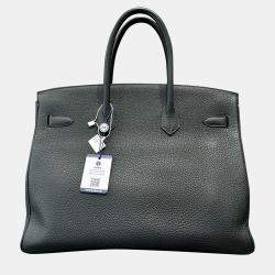 Pre Owned Hermes Birkin 35 Pine Green Togo Leather Handbag