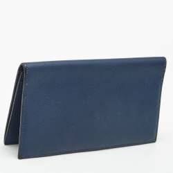 Pre Owned Hermes Bleu de Malte Epsom Leather MC² Fleming Long Wallet
