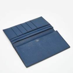 Pre Owned Hermes Bleu de Malte Epsom Leather MC² Fleming Long Wallet