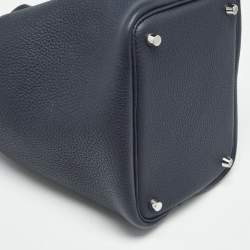 Pre Owned Hermès Bleu Nuit/Bleu France Taurillon Clemence Leather Picotin Lock 18 Bag