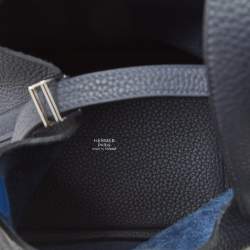 Pre Owned Hermès Bleu Nuit/Bleu France Taurillon Clemence Leather Picotin Lock 18 Bag