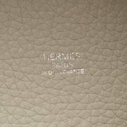 Pre Owned Hermès Craie Clemence Leather Picotin Lock 22 Bag
