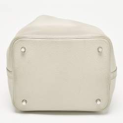 Pre Owned Hermès Craie Clemence Leather Picotin Lock 22 Bag