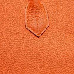 Pre Owned Hermes Birkin Retourne 35 Orange Togo Leather Tote Bag