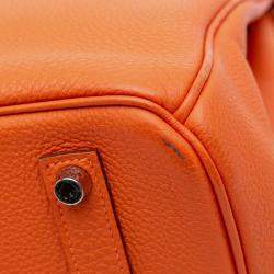 Pre Owned Hermes Birkin Retourne 35 Orange Togo Leather Tote Bag