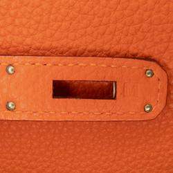 Pre Owned Hermes Birkin Retourne 35 Orange Togo Leather Tote Bag