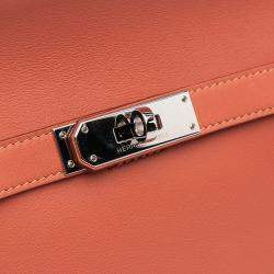 Pre Owned Hermes Jypsiere 28 Sanguine Swift Leather Crossbody Bag