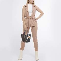 Pre Owned Hermès Bleu Nuit/Rouge Sellier/Framboise Taurillon Clemence Leather Picotin Lock 18 Bag