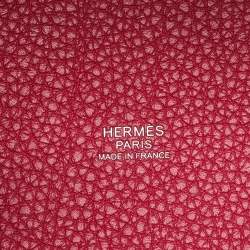 Pre Owned Hermès Bleu Nuit/Rouge Sellier/Framboise Taurillon Clemence Leather Picotin Lock 18 Bag