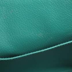 Pre Owned Hermes Vert Verone Clemence Leather Palladium Finish Kelly Retourne 32 Bag