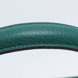 Pre Owned Hermes Vert Verone Clemence Leather Palladium Finish Kelly Retourne 32 Bag