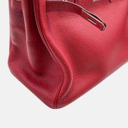 Pre Owned Hermes Birkin 35 Rouge Casaque Taurillon Clemence Tote Bag