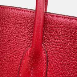 Pre Owned Hermes Birkin 35 Rouge Casaque Taurillon Clemence Tote Bag