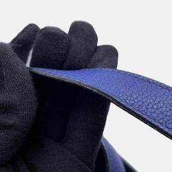 Pre Owned Hermes Picotin Lock 18 Blue Encre Taurillon Clemence Bucket Bag