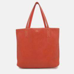 Pre Owned Hermes Double Sens 45 Rose Jaipur/Sanguine Taurillon Clemence Tote Bag