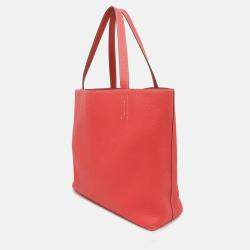 Pre Owned Hermes Double Sens 45 Rose Jaipur/Sanguine Taurillon Clemence Tote Bag