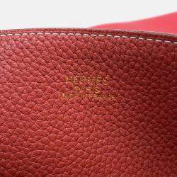 Pre Owned Hermes Double Sens 45 Rose Jaipur/Sanguine Taurillon Clemence Tote Bag