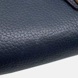 Pre Owned Hermes Golf Tee Navy Fjord Leather Shoulder Bag