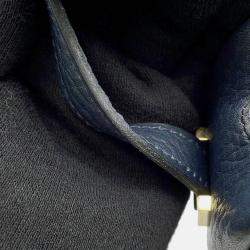 Pre Owned Hermes Golf Tee Navy Fjord Leather Shoulder Bag