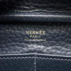 Pre Owned Hermes Golf Tee Navy Fjord Leather Shoulder Bag