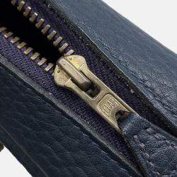 Pre Owned Hermes Golf Tee Navy Fjord Leather Shoulder Bag