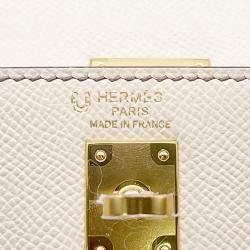 Pre Owned Hermes Kelly Sellier Spo 25 Craie/Etoupe Epsom Handbag