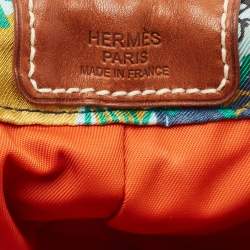 Pre Owned Hermes Gold Musardine Silk and Barenia Leather Fourbi 20 Pouch
