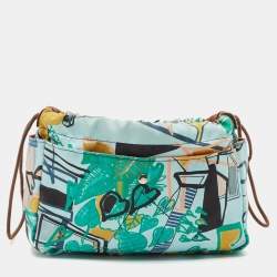 Pre Owned Hermes Gold Musardine Silk and Barenia Leather Fourbi 20 Pouch