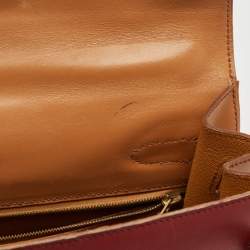 Pre Owned Hermes Rouge H/Rouge Vif/Naturel Box Leather Gold Finish Kelly Sellier 32 Bag