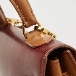 Pre Owned Hermes Rouge H/Rouge Vif/Naturel Box Leather Gold Finish Kelly Sellier 32 Bag