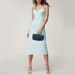 Pre Owned Hermes Marine Toile H Canvas Small Bride-a-Brac Case